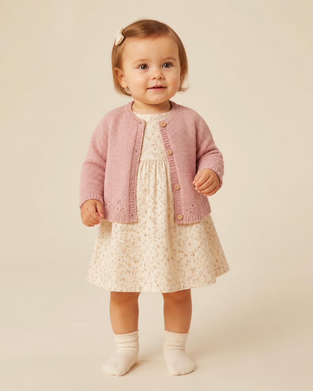 Vestido florido creme