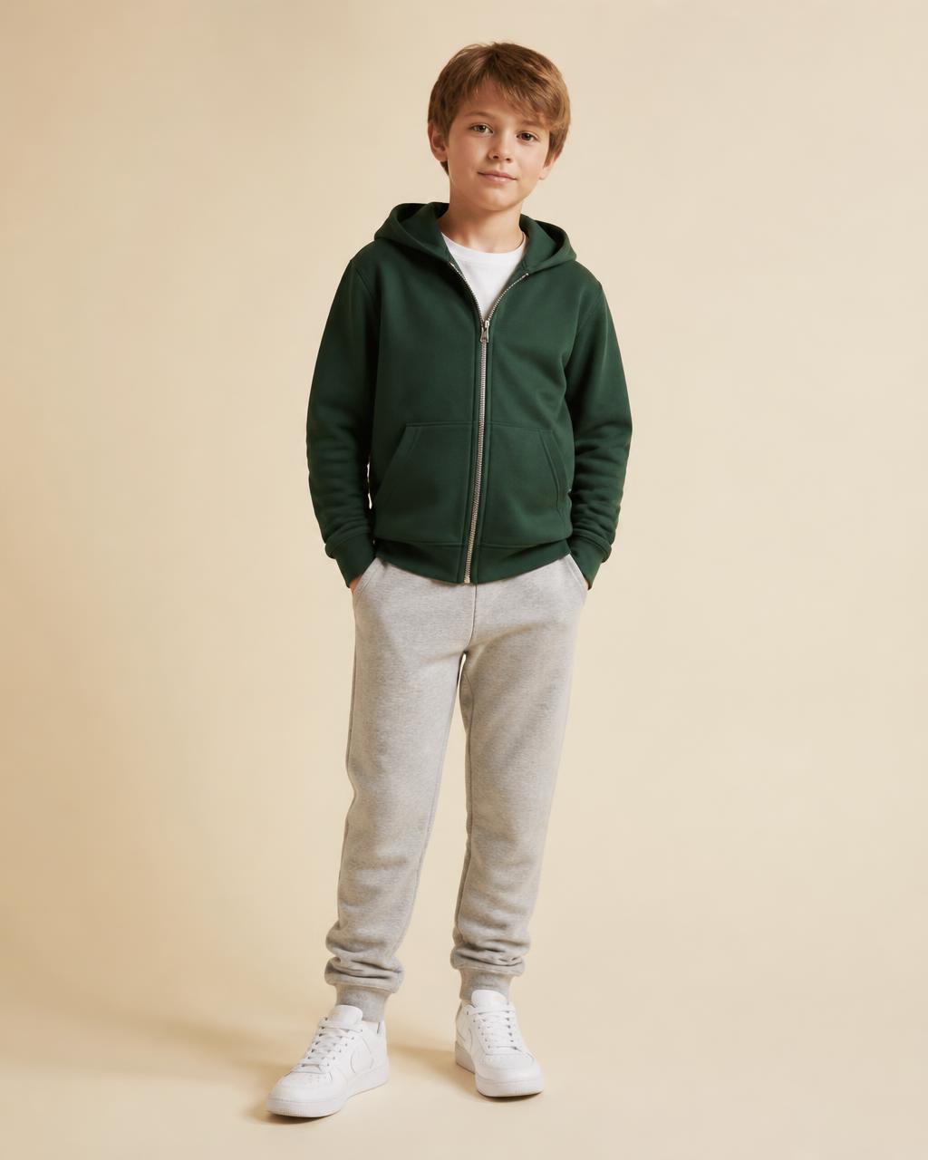 Hoodie verde com fecho